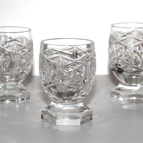 Trio of Crystal Shot Glasses | Vintage Cordial Liqueur Glasses - Picture 1 of 7